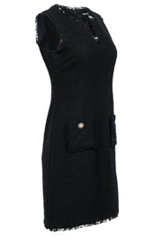 Current Boutique-Karl Lagerfeld - Black Tweed Pocket Front Dress Sz 4
