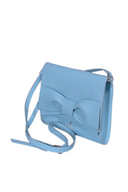 Current Boutique-Kate Spade - Aqua Blue Bow Front Saffiano Leather Crossbody Bag