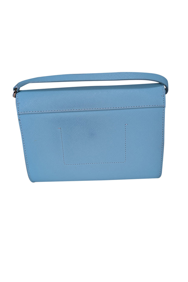 Current Boutique-Kate Spade - Aqua Blue Bow Front Saffiano Leather Crossbody Bag