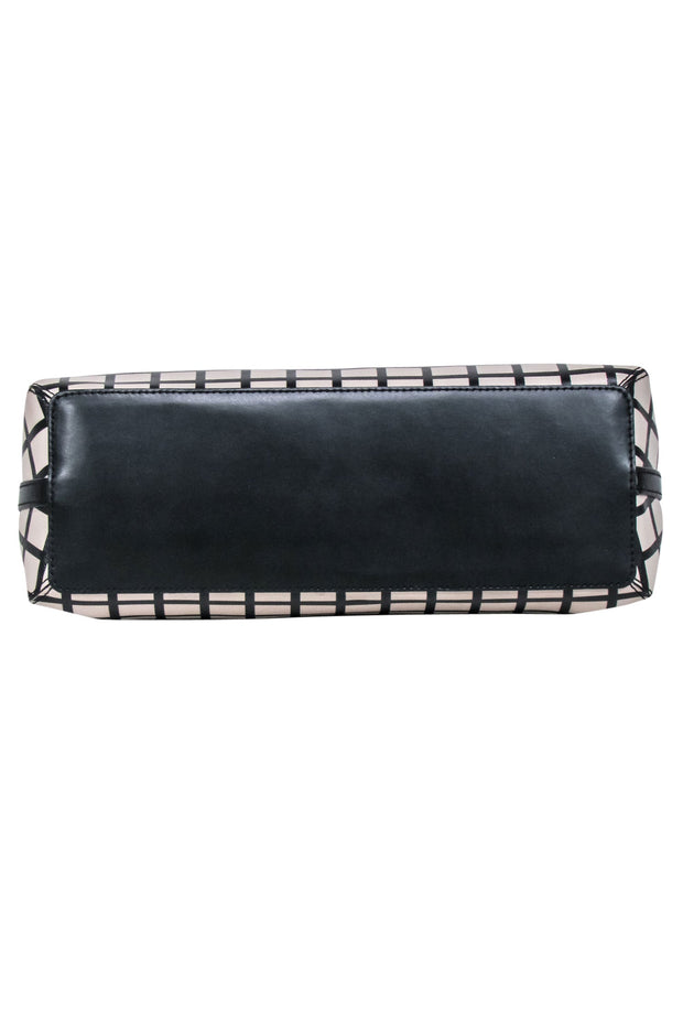 Current Boutique-Kate Spade - Beige & Black Checkered Saffiano Leather Handbag