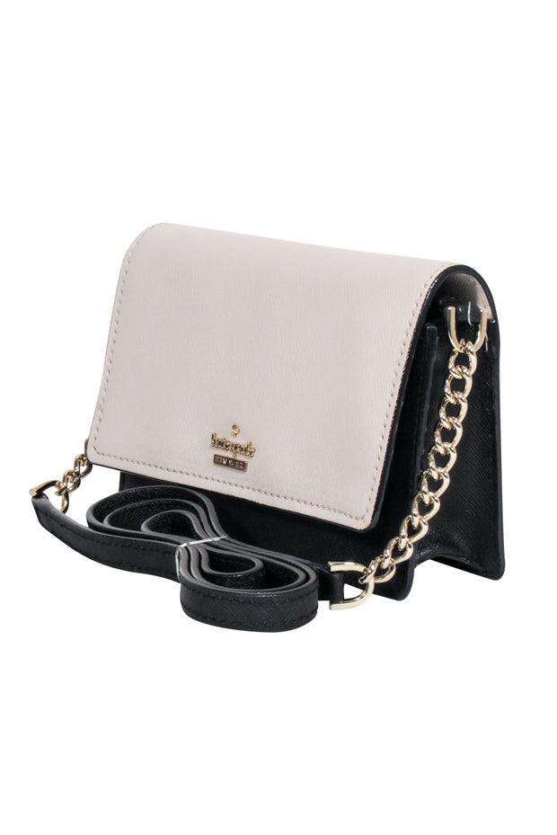 Current Boutique-Kate Spade - Beige & Black Leather Mini Crossbody Bag