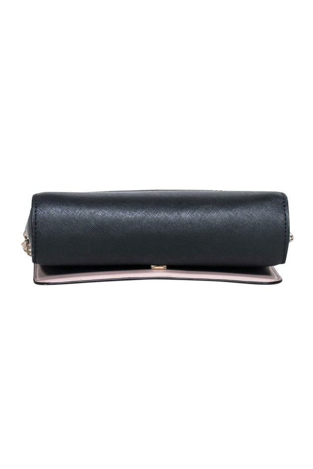 Current Boutique-Kate Spade - Beige & Black Saffiano Leather Crossbody Bag