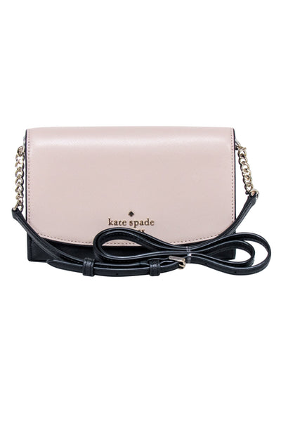 Kate Spade - Beige & Black Saffiano Leather Mini Crossbody Bag