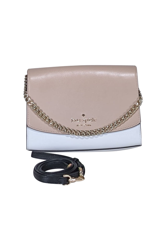 Current Boutique-Kate Spade - Beige, White, & Black Leather Crossbody Bag