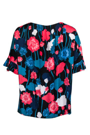 Current Boutique-Kate Spade - Black Floral Short Sleeve Top Sz L