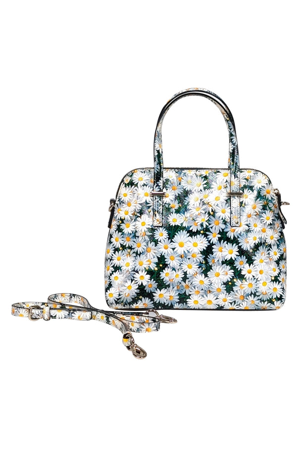 Current Boutique-Kate Spade - Black, Green, & Yellow Daisy Print Print Crossbody Bag