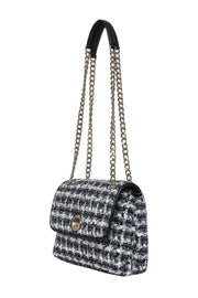 Current Boutique-Kate Spade - Black, Grey & White Tweed "Natalia" Shoulder Bag
