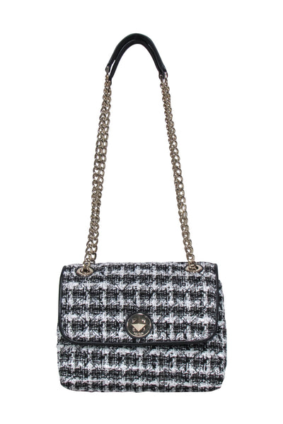 Current Boutique-Kate Spade - Black, Grey & White Tweed "Natalia" Shoulder Bag