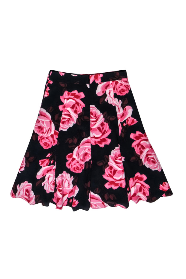 Current Boutique-Kate Spade - Black & Multi Color Floral Print Skirt Sz 00