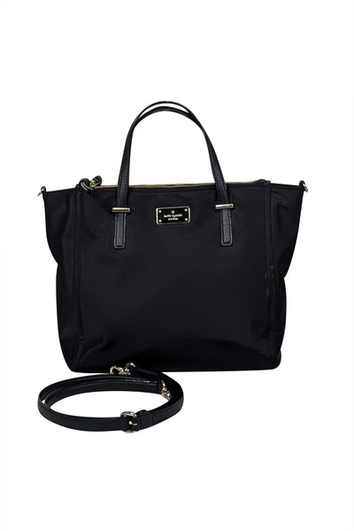 Current Boutique-Kate Spade - Black Nylon Double Zipper Medium Satchel bag