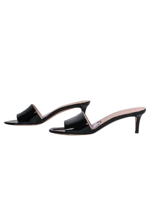 Current Boutique-Kate Spade - Black Patent Leather Kitten Heels Sz 7.5
