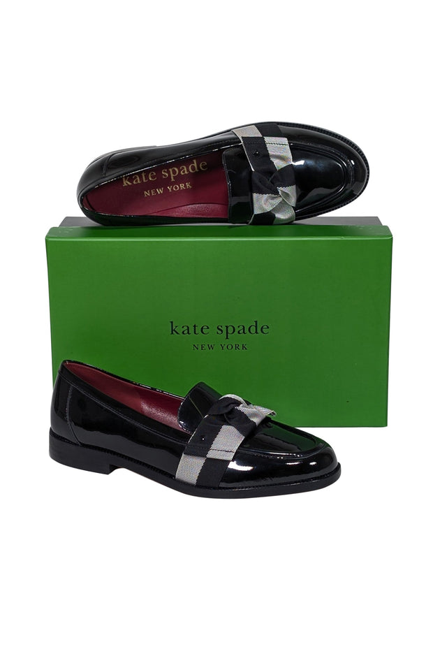 Current Boutique-Kate Spade - Black Patent Leather "Leandra" Loafer w/ Bow Detail Sz 8