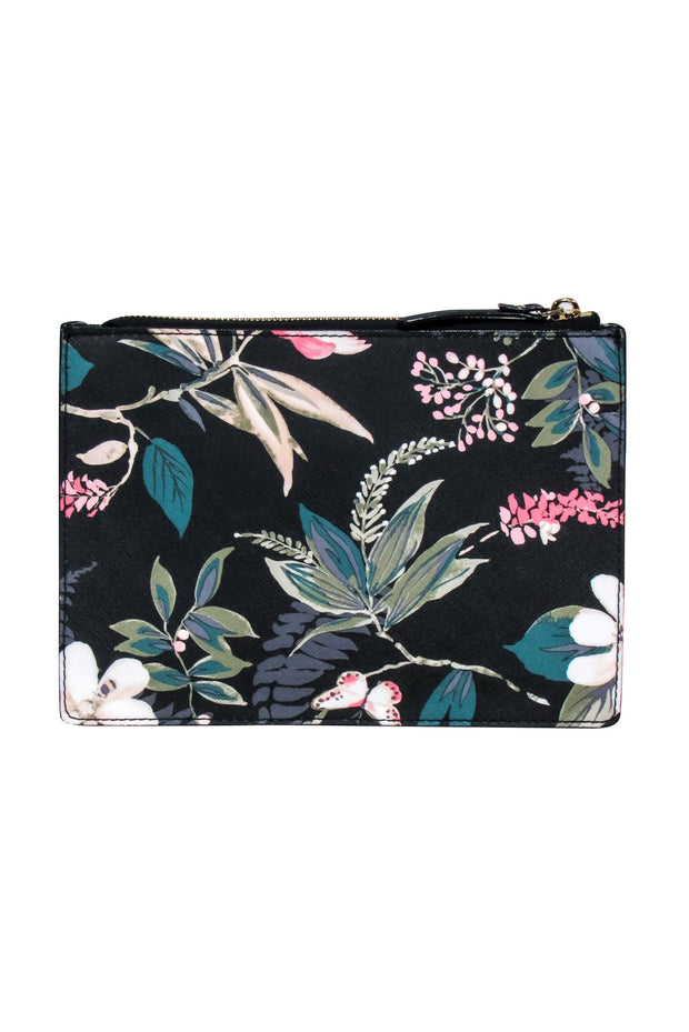 Current Boutique-Kate Spade - Black & Pink Multi Floral Print Leather Crossbody