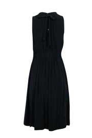 Current Boutique-Kate Spade - Black Pleated Midi Dress w/ Tie-Back Neckline Sz 6