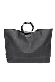 Current Boutique-Kate Spade - Black Raffia "O" Ring Handle Tote