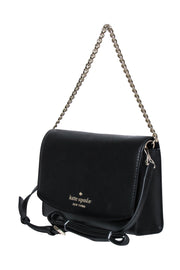 Current Boutique-Kate Spade - Black Saffiano Leather "Carson Convertible" Crossbody Bag