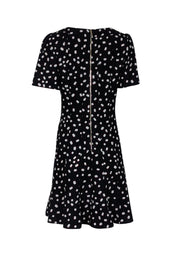 Current Boutique-Kate Spade - Black Short Sleeve Square Polka Dot Print Dress Sz 8