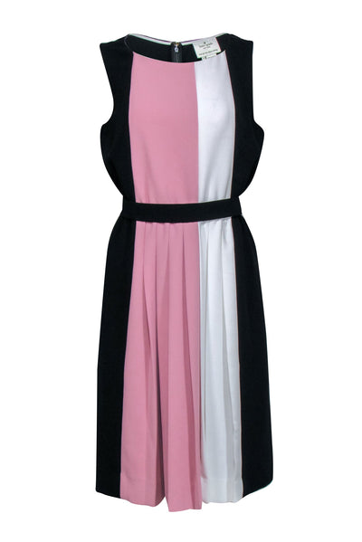 Current Boutique-Kate Spade - Black Sleeveless Work Dress w/ Pink & Cream Middle Sz 12