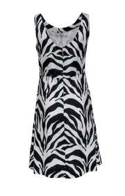 Current Boutique-Kate Spade - Black & White Zebra Print Sleeveless Bow Front Dress Sz 6