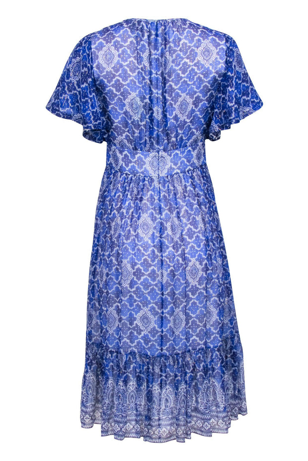 Current Boutique-Kate Spade - Blue & Cream Print Dress the “Maddison Ave. Collection” Sz 2