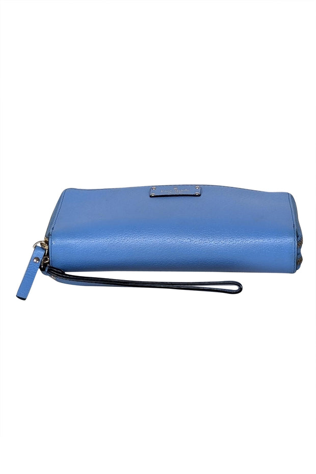 Current Boutique-Kate Spade - Blue Leather Double Zipper Wristlet