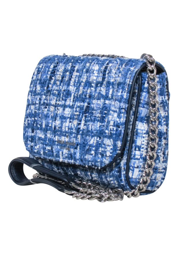 Current Boutique-Kate Spade - Blue Quilted Tweed Mini "Emelyn" Crossbody Bag