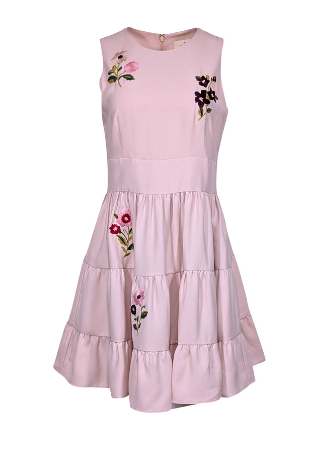 Current Boutique-Kate Spade - Blush Pink Sleeveless Dress w/ Embroidered Floral Design Sz 8