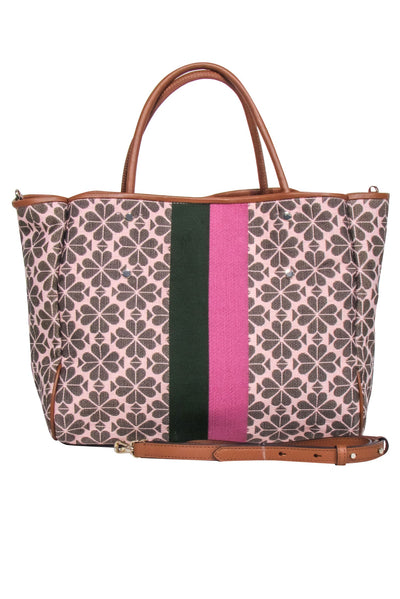 Current Boutique-Kate Spade - Blush, Tan, Green, & Mauve Logo Print Tote Bag