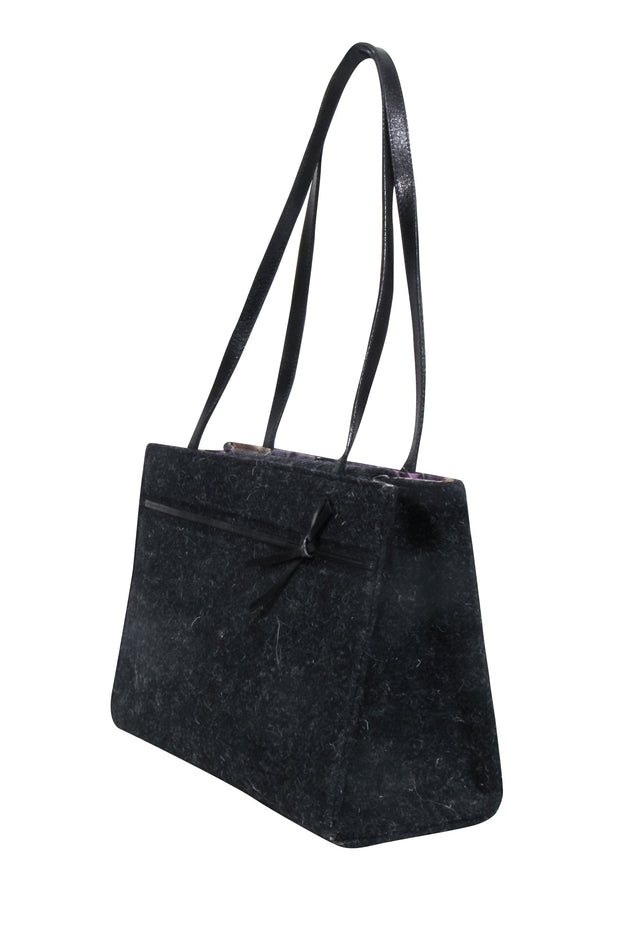 Current Boutique-Kate Spade - Charcoal Grey Wool Handbag w/ Leather Handles