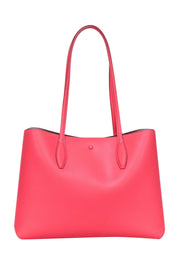 Current Boutique-Kate Spade - Coral Pink Pebbled Leather Hook Closure Tote Bag