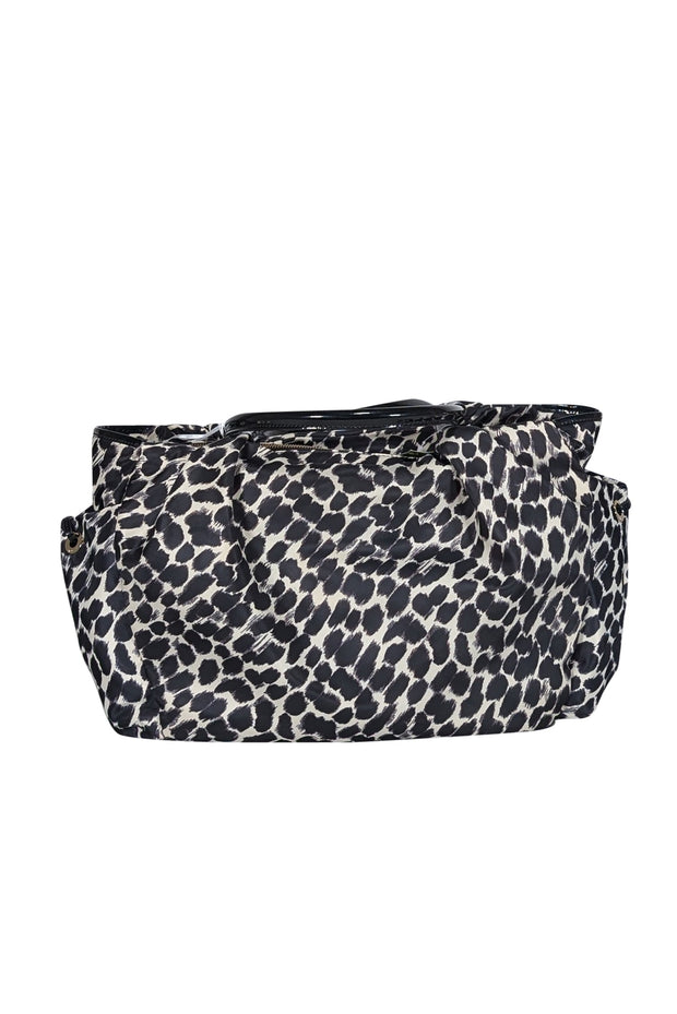 Current Boutique-Kate Spade - Cream & Black Leopard Print Nylon "Stevie" Baby Tote Bag