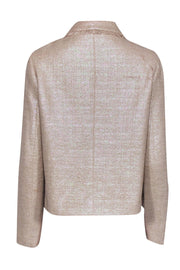 Current Boutique-Kate Spade - Cream Iridescent Tweed Blazer w/ Fray Detail Sz 6