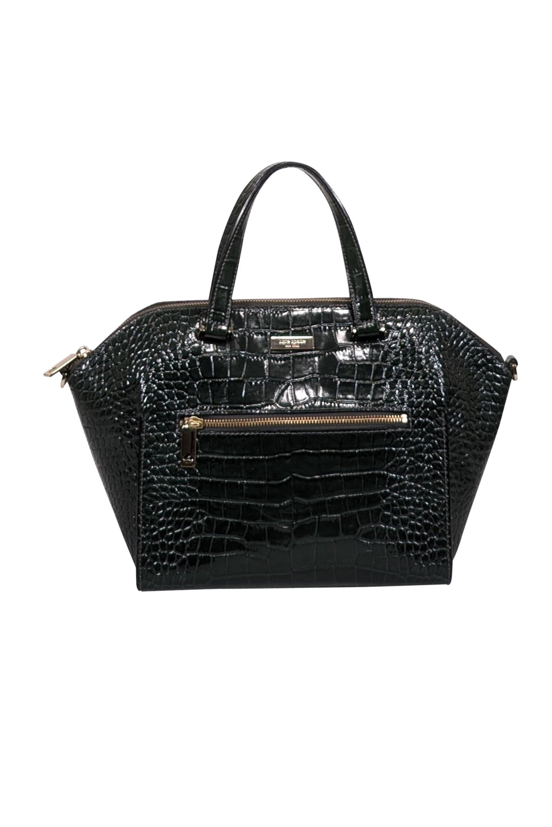 Kate Spade Dark Green Crocodile Embossed fashion bag