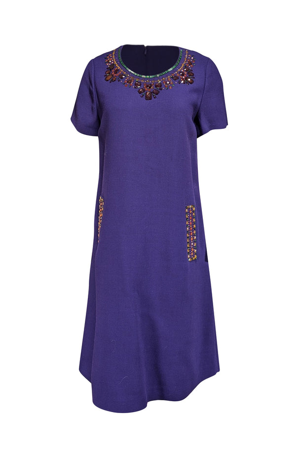 Current Boutique-Kate Spade - Dark Purple Embellished Dress Sz 10