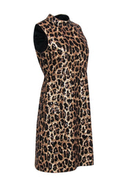 Current Boutique-Kate Spade - Gold & Black Sequin Leopard Print Mock Neck Dress Sz 6