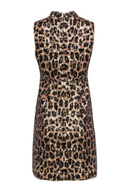 Current Boutique-Kate Spade - Gold & Black Sequin Leopard Print Mock Neck Dress Sz 6