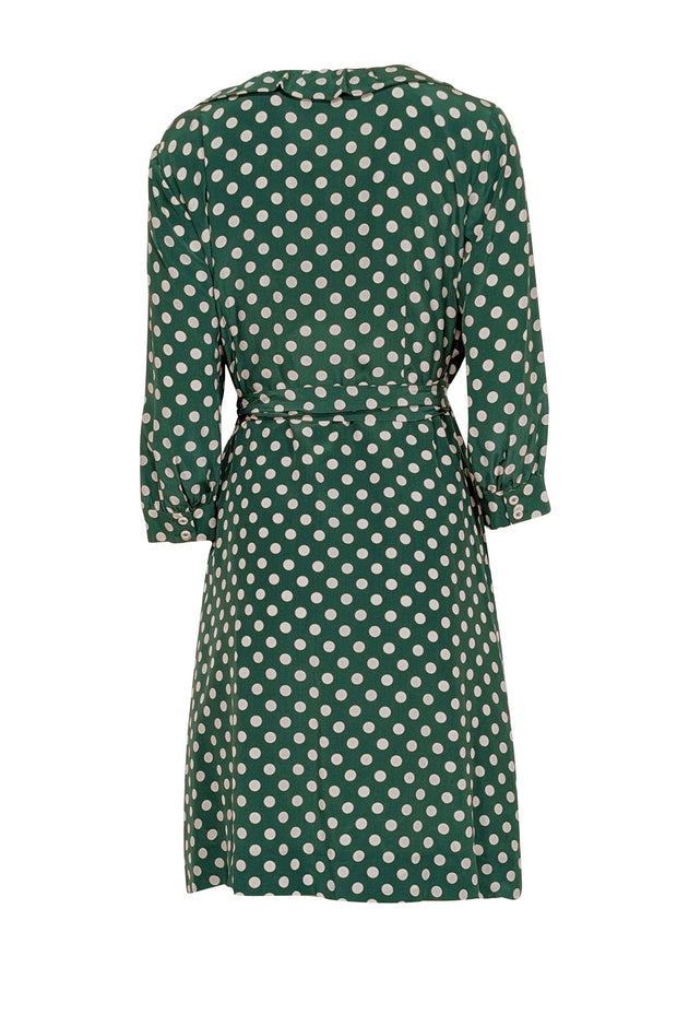 Current Boutique-Kate Spade - Green & Cream Dot Print "Daniella" Wrap Dress Sz 12