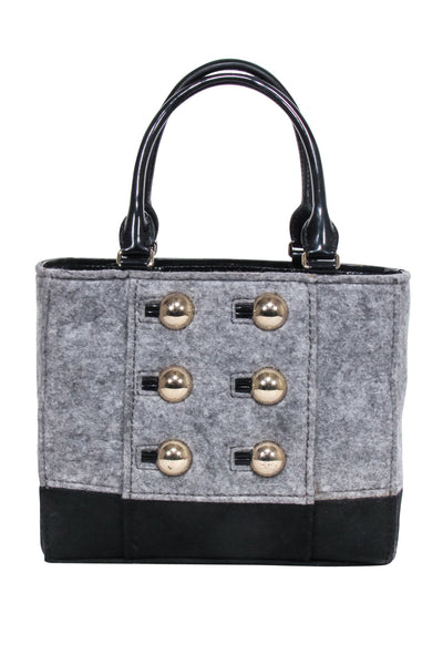 Current Boutique-Kate Spade - Grey & Black Double Breasted Button Front Handbag