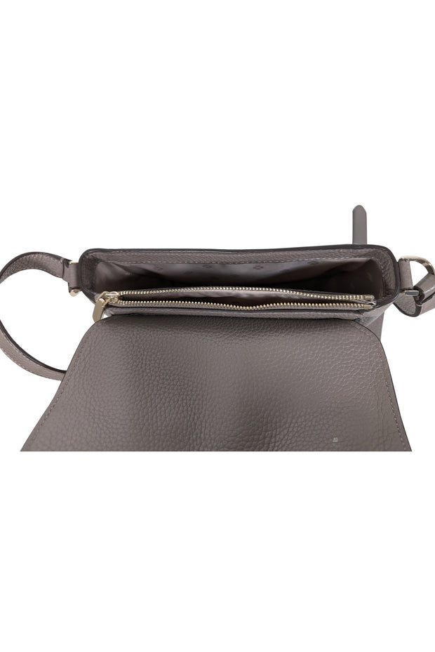 Current Boutique-Kate Spade - Grey Pebbled Leather Crossbody Bag