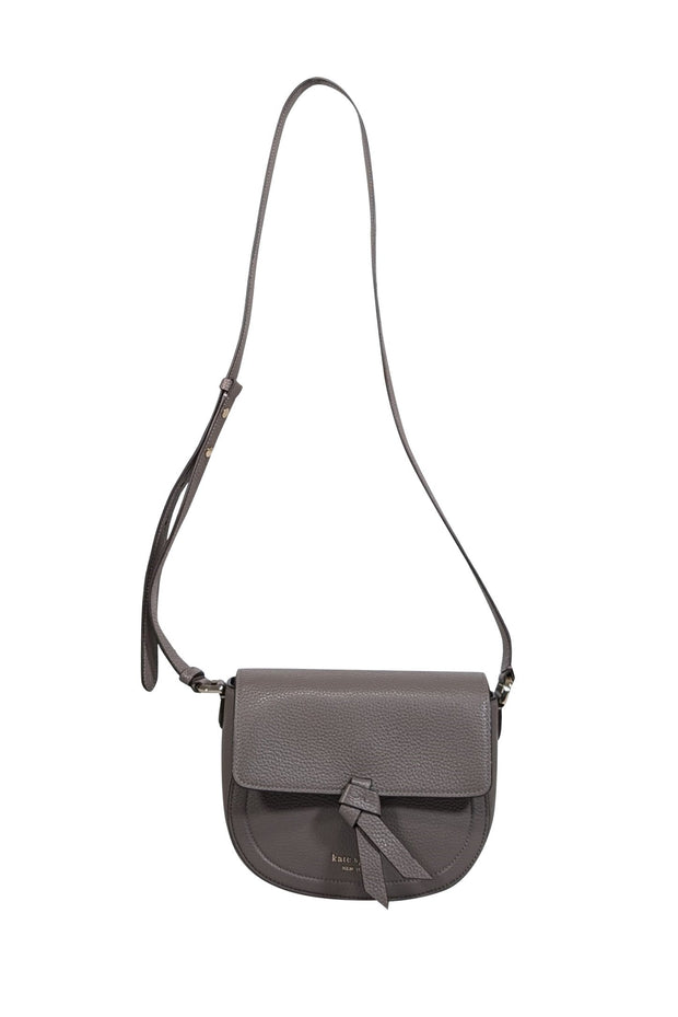 Current Boutique-Kate Spade - Grey Pebbled Leather Crossbody Bag