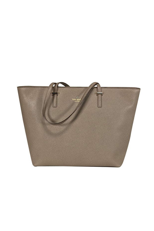 Current Boutique-Kate Spade - Grey Saffiano Leather Tote Bag