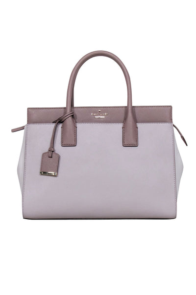 Current Boutique-Kate Spade - Grey, Taupe & Cream Colorblock "Candace" Leather Tote Bag