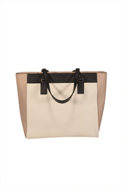 Current Boutique-Kate Spade - Ivory, Beige, & Black Colorblock Tote Bag