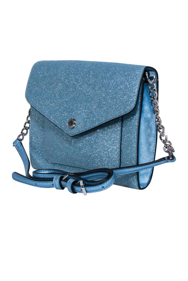 Current Boutique-Kate Spade - Light Blue Sparkly Fold-Over Crossbody Bag