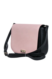 Current Boutique-Kate Spade - Light Pink & Black Leather Fold-Over Crossbody