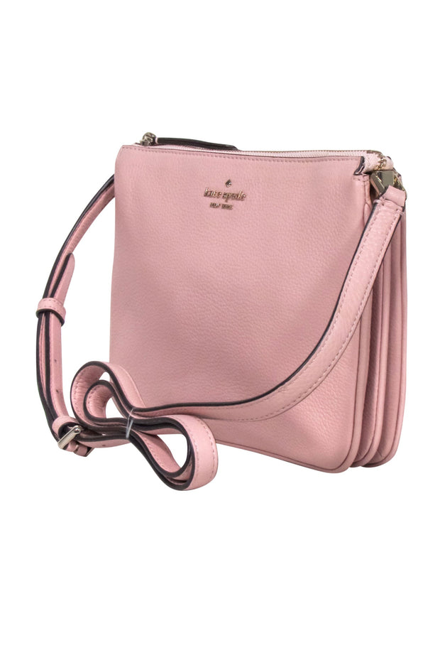 Current Boutique-Kate Spade- Light Pink Pebbled Leather "Triple Gusset" Crossbody