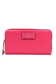 Current Boutique-Kate Spade - Magenta Pink Lather Zipper Around Wallet