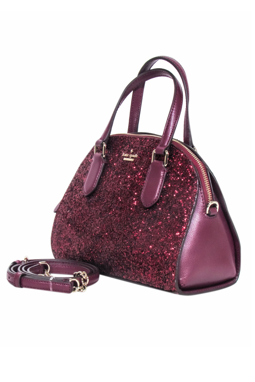 Kate Spade Deep Plum outlet Laurel Way Glitter Tech WristletnnRed sparkles