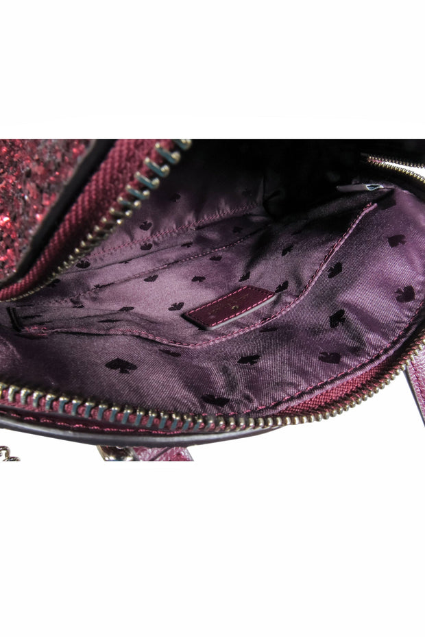 Current Boutique-Kate Spade - Maroon Glitter Crossbody Bag