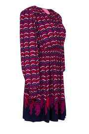 Current Boutique-Kate Spade - Maroon, Pink, Red, Blue Striped "Rawr" Dress Sz M